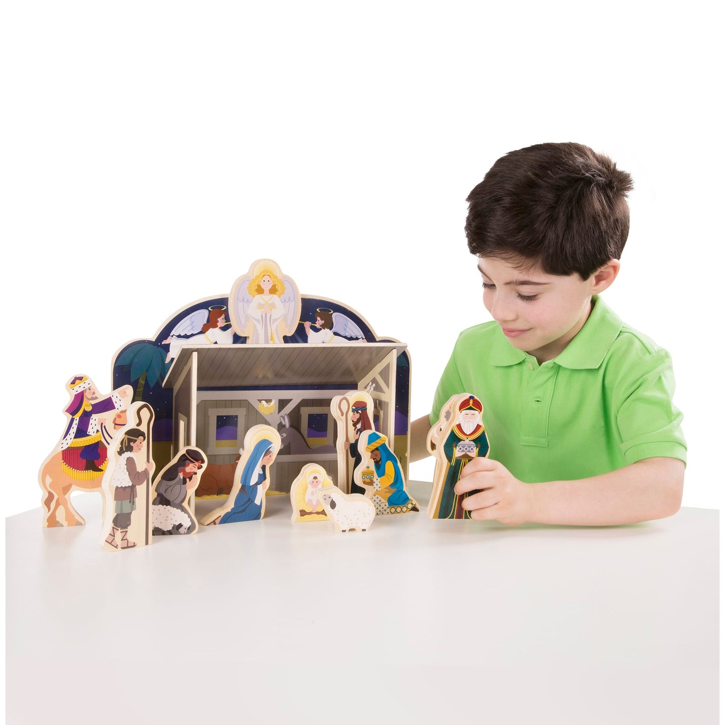 Melissa and Doug Wooden Christmas Nativity Set