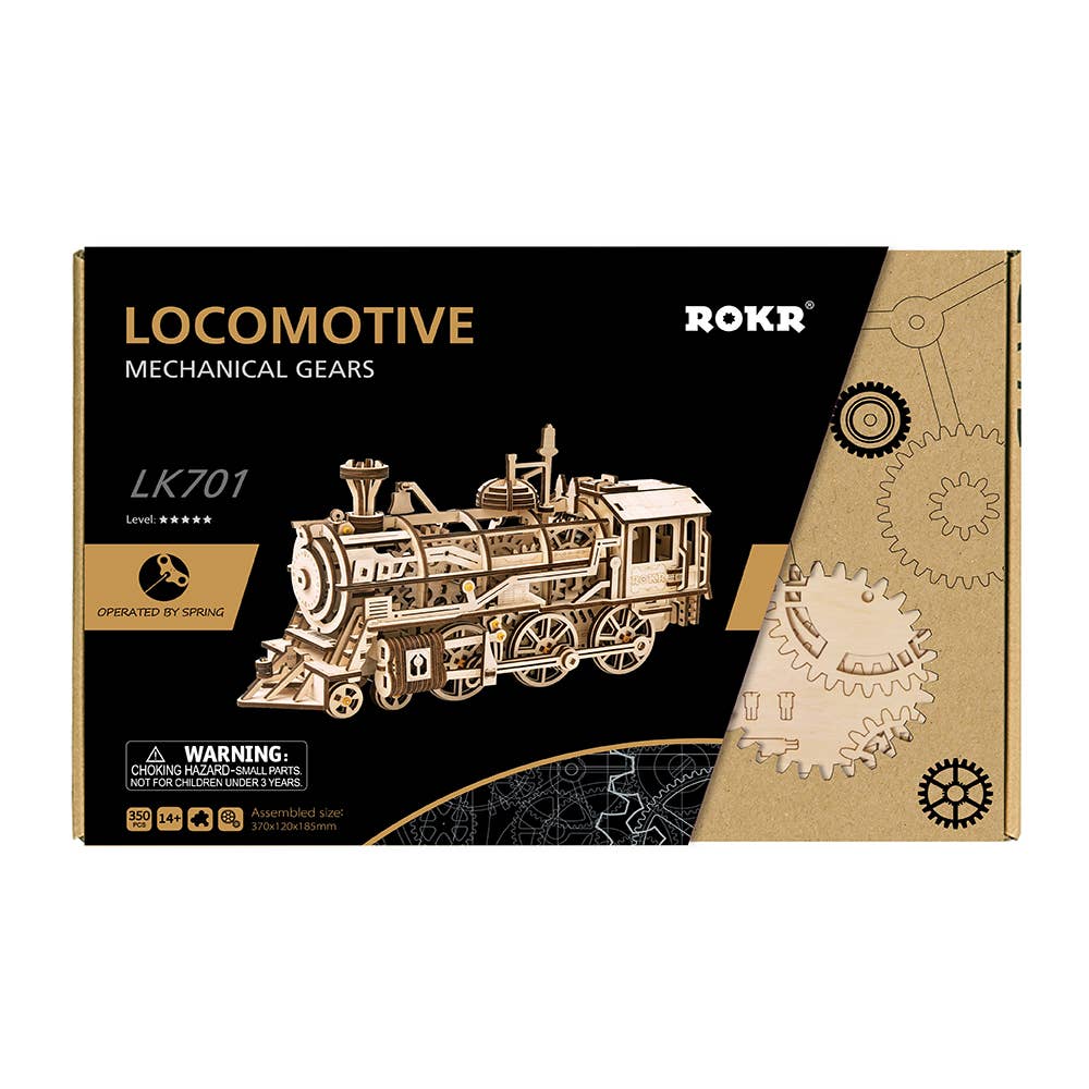 LK701 ROKR Locomotive Mechanical 3D Wooden Train Kit Model