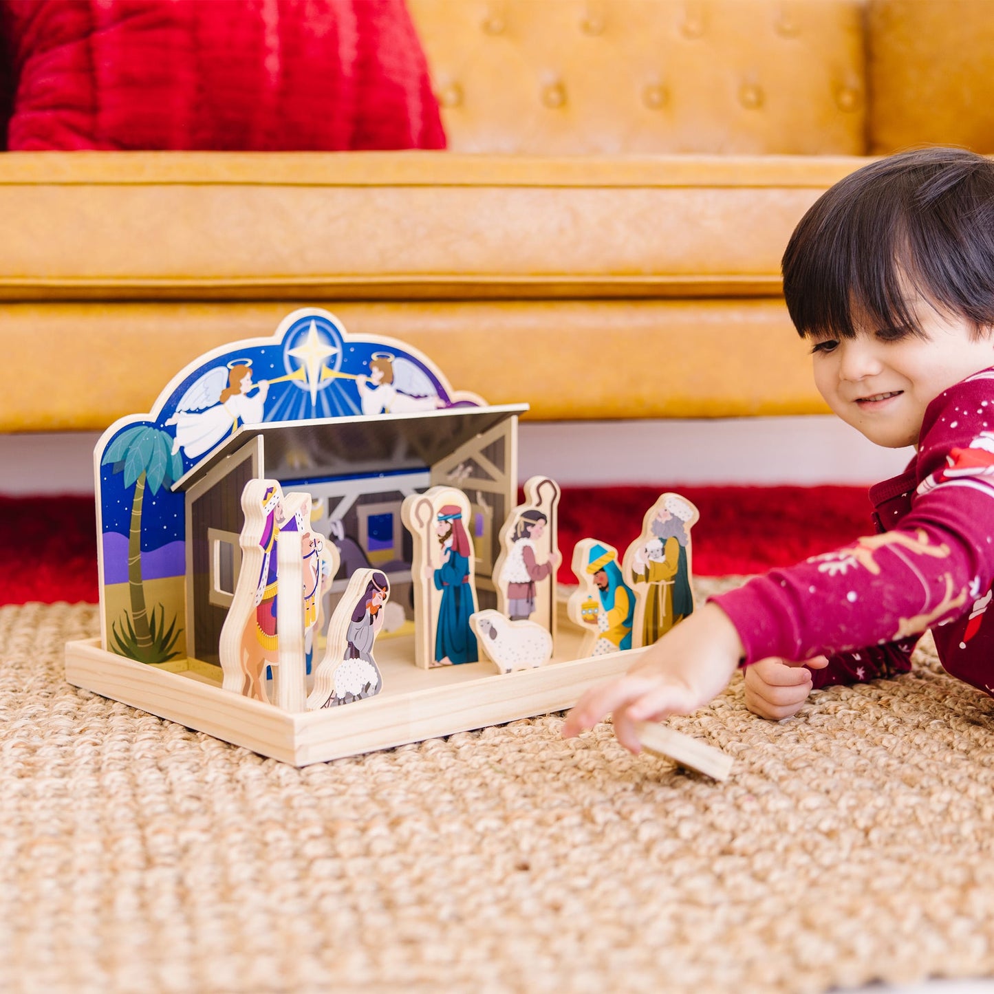 Melissa and Doug Wooden Christmas Nativity Set