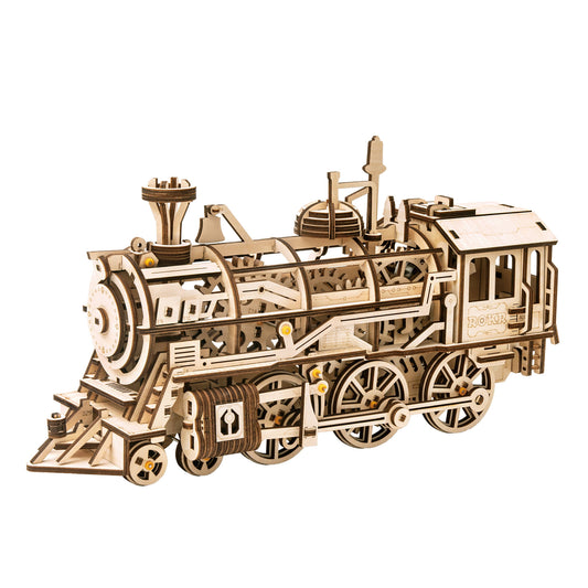 LK701 ROKR Locomotive Mechanical 3D Wooden Train Kit Model