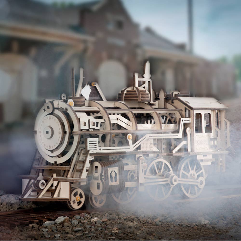 LK701 ROKR Locomotive Mechanical 3D Wooden Train Kit Model